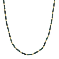 African Malachite Necklace in Goldtone 90.00 ctw (18-20 Inches)