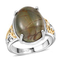 EverTrue Venus Jasper Solitaire Ring in 18K YG Plated and Platinum Bond 11.00 ctw - Sticky add to cart bar