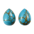 Mojave Blue Turquoise Set of 2 (Pear 8x6 mm) 2.02 ctw Loose Gemstone - Sticky add to cart bar