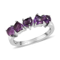 EverTrue African Amethyst 1.70 ctw 5 Stone Ring in Stainless Steel - Sticky add to cart bar