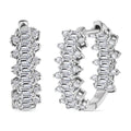 D’Joy White Zircon 3.45 ctw Sunburst Hoop Earrings in Rhodium Over Sterling Silver - Sticky add to cart bar