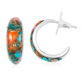 Santa Fe Style Spiny Turquoise 8.00 ctw Earrings in Sterling Silver - Sticky add to cart bar