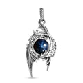 D'Joy Artisan Crafted Blue Star Sapphire (DF) 3.90 ctw Dragon Pendant without Chain in Sterling Silver - Sticky add to cart bar
