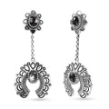 D'Joy Artisan Crafted White Buffalo 3.80 ctw Squash Blossom Earrings in Sterling Silver - Sticky add to cart bar