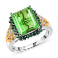 EverTrue Chartreuse Quartz and Multi Gemstone 6.10 ctw Butterfly Ring in 18K YG Plated and Platinum Bond (Size 10.0) - Sticky add to cart bar