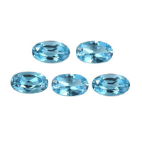 Blue Topaz Set of 5 (Ovl 5x3 mm) 1.29 ctw Loose Gemstone