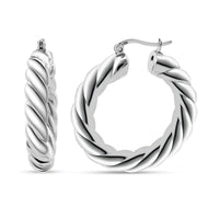 D'Joy Twisted Hoop Earrings in Sterling Silver 6 Grams