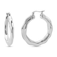 D'Joy Bamboo Hoop Earrings in Sterling Silver 5.90 Grams
