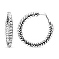 D'Joy Woven Leaves Hoop Earrings in Sterling Silver 5.9 Grams - Sticky add to cart bar