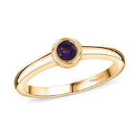 D'Joy Mozambique Garnet Solitaire Ring in 18K Vermeil YG Over Sterling Silver (Size 10.0) 0.35 ctw