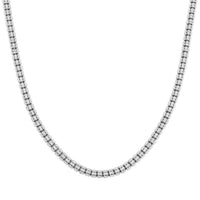 Italian Rhodium Over Sterling Silver Diamond-Cut Ice Round Chain 5 Row Necklace 18 Inches 31.8 Grams