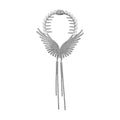 Simulated Pearl, Austrian Crystal Angel Wing Sparkle Hair Accessory in Silvertone - Sticky add to cart bar