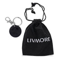 Livmore Black Bone & Paw Print Shungite Round Charm for Dogs - Sticky add to cart bar