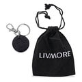 Livmore Black Paw Print Shungite Round Charm for Cat - Sticky add to cart bar