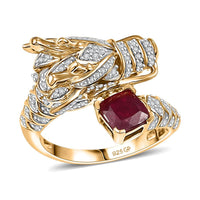 GP Niassa Ruby (FF), Multi Gemstone Ring in 18K Vermeil YG Over Sterling Silver (Size 10.0) 2.50 ctw