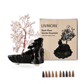 Backflow Incense Burner with Rose Quartz Tree Back Flow Incense Holder with 30 Incense cones Tree - 150 Beads (5.9"x5.1"x7") - Sticky add to cart bar