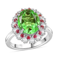 EverTrue Chartreuse Quartz (Triplet) and Multi Gemstone 5.40 ctw Ring in Platinum Bond (Size 10.0) - Sticky add to cart bar