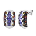 D'Joy Tanzanite and Multi Sapphire 3.90 ctw Earrings in Rhodium Over Sterling Silver - Sticky add to cart bar