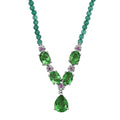 EverTrue Chartreuse Quartz (Triplet) and Multi Gemstone 34.50 ctw Floral Necklace in Platinum Bond 18 Inches - Sticky add to cart bar