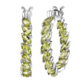 D'Joy Hebei Peridot 5.60 ctw Vine Leaves Earrings in Rhodium Over Sterling Silver - Sticky add to cart bar