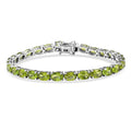 D'Joy Hebei Peridot Vines in Garden Bracelet in Rhodium Over Sterling Silver (8.00 In) 21.50 ctw - Sticky add to cart bar
