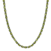 D’Joy Hebei Peridot 35.25 ctw Vine in Garden Necklace in Rhodium Over Sterling Silver 18 Inches