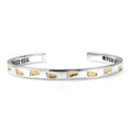 EverTrue Footsteps Cuff Bracelet in 18K YG Plated and Platinum Bond (7.25 In) - Sticky add to cart bar