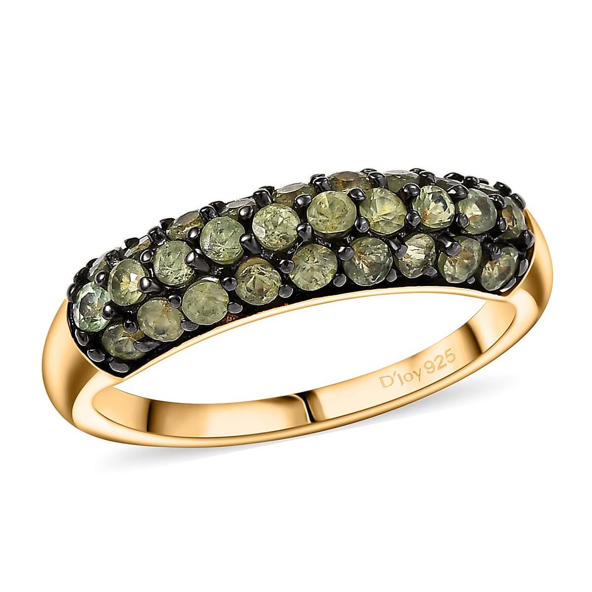 D'Joy Ambanja Demantoid Garnet Ring in 18K Vermeil YG Over Sterling Silver (Size 6.0) 1.30 ctw