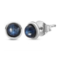 D'Joy Premium Blue Star Sapphire (DF) 1.75 ctw Stud Earrings in Rhodium Over Sterling Silver - Sticky add to cart bar