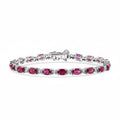 D’Joy Niassa Ruby (FF), White Zircon Bracelet in Rhodium Over Sterling Silver (7.25 In) 14.65 ctw - Sticky add to cart bar