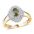 D'Joy Ambanja Demantoid Garnet, Diamond (0.35 cts) Ring in 18K Vermeil YG Over Sterling Silver (Size 10.0) 0.90 ctw - Sticky add to cart bar