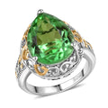 EverTrue Chartreuse Quartz 8.90 ctw Solitaire Ring 18K YG Plated and Platinum Bond (Size 10.0) - Sticky add to cart bar