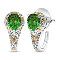 EverTrue Chartreuse Quartz (Triplet) 3.75 ctw Art Deco Earrings 18K YG plated and Platinum Bond - Sticky add to cart bar