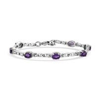 EverTrue African Amethyst Bracelet in Stainless Steel (7.00 In) 3.70 ctw