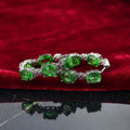 EverTrue Chartreuse Quartz (Triplet) and Lab Created Ruby 14.50 ctw Floral Hoop Earrings in Platinum Bond - Sticky add to cart bar