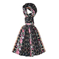 Tamsy Floral Embroidery Polyester Scarf - Sticky add to cart bar