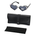 Gray Heart Shape UV400 Sunglasses with Black Artificial Crystal Frame - Sticky add to cart bar
