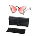 Pink UV400 Frameless Sunglasses with Artificial Crystal - Sticky add to cart bar