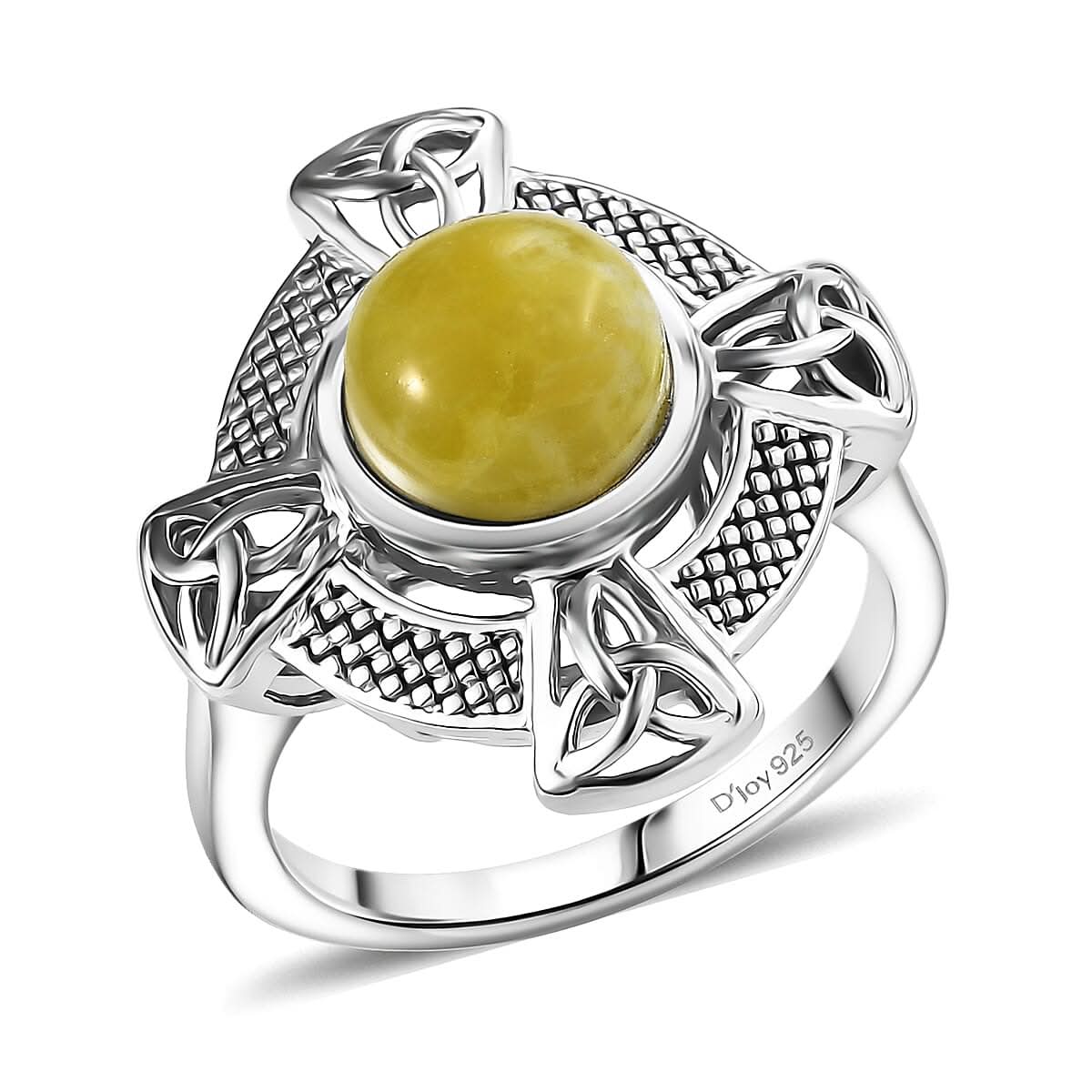 D'Joy Connemara Marble 2.25 ctw Solitaire Ring in Platinum Over Sterling Silver (Size 10.0)