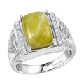 EverTrue Connemara Marble and White Zircon 7.75 ctw Men's Ring in Platinum Bond (Size 10.0) - Sticky add to cart bar