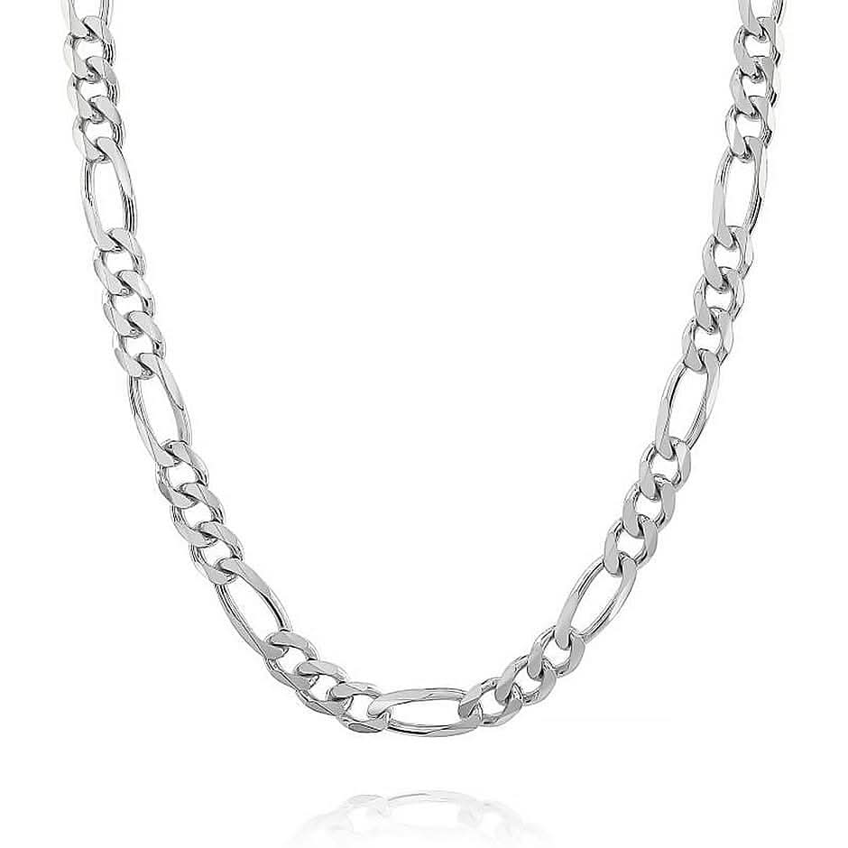 Italian made Sterling Silver Figaro Link Chain Necklace (18 Inches) (8.9 g)
