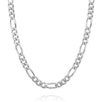 Italian made Sterling Silver Figaro Link Chain Necklace (18 Inches) (8.9 g)