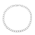 Made In Italian Sterling Silver Flat Cuban Chain Bracelet (8.00 In) 6 Grams - Sticky add to cart bar