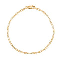 Made In Italian 14K YG Over Sterling Silver Paper Clip Chain Bracelet (7.00 In) 1.75 Grams - Sticky add to cart bar