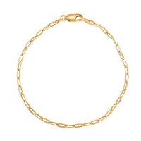 Made In Italian 14K YG Over Sterling Silver Paper Clip Chain Bracelet (7.00 In) 1.75 Grams