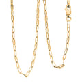 Made In Italian 14K YG Over Sterling Silver Paper Clip Chain Necklace 3.40 Grams 16 Inches - Sticky add to cart bar