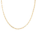 Made In Italy 14K YG Over Sterling Silver Paper Clip Chain Necklace (22 Inches) (4.50 g) - Sticky add to cart bar