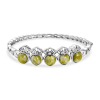 EverTrue Connemara Marble 14.65 ctw Claddagh Bangle Bracelet in Platinum Bond (7.25 In)