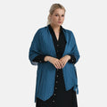 Blue Solid Polyester Scarf with Terahertz 15G - Sticky add to cart bar