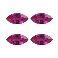 Set of 4 Lab Created Ruby (Mrq 5x2.5 mm) 0.64 ctw Loose Gemstone